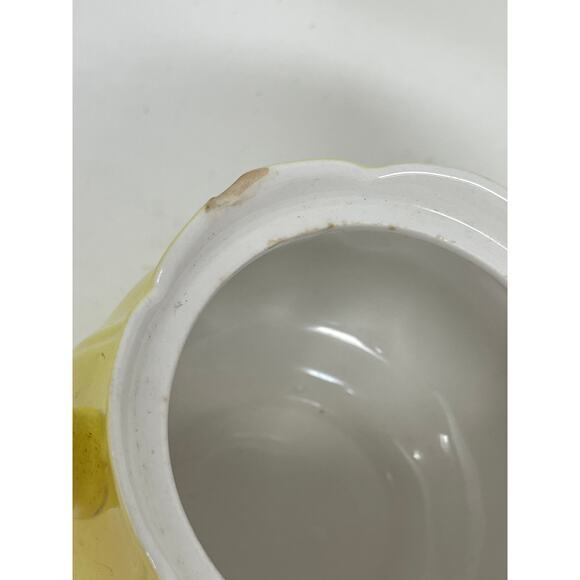 Vintage Federalist Ironstone Buttercup Yellow Ceramic Sugar Bowl & Creamer Set - Picture 9 of 16